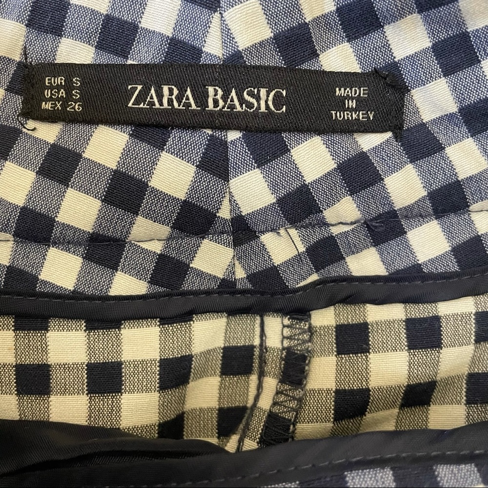 Zara Basic Checked Gingham High Waist Pants Small - image 5